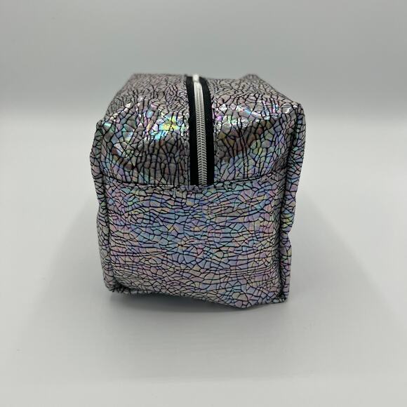 Silver Crackle Beauty Small Zippered Cosmetic Bag - NWT - Picture 6 of 6